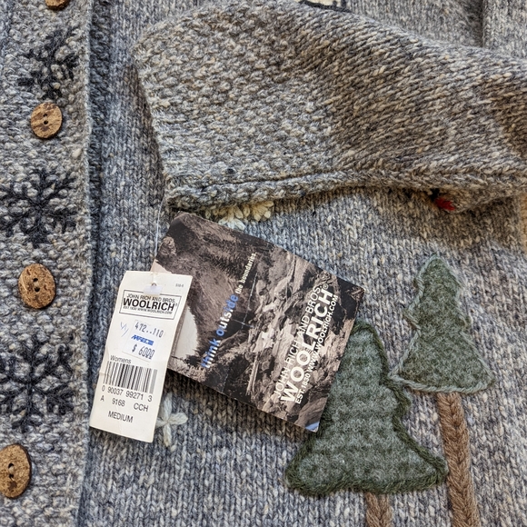 Vintage Woolrich women's sweater medium snowmen snowflakes - Picture 6 of 9